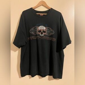 Vintage Y2K Harley Davidson Skull Eagle Flames Antelope Valley T Shirt 2XL